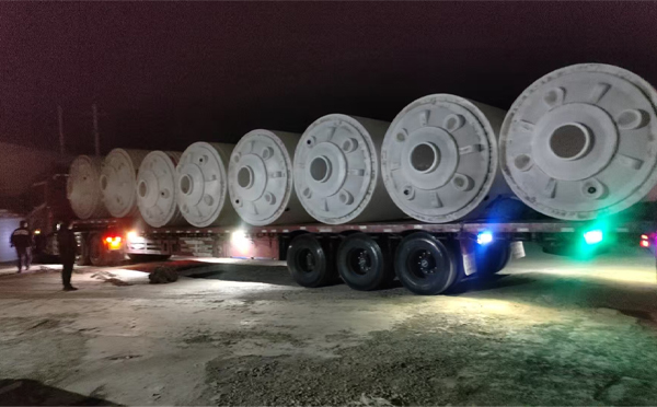 文县锥底桶交付现场